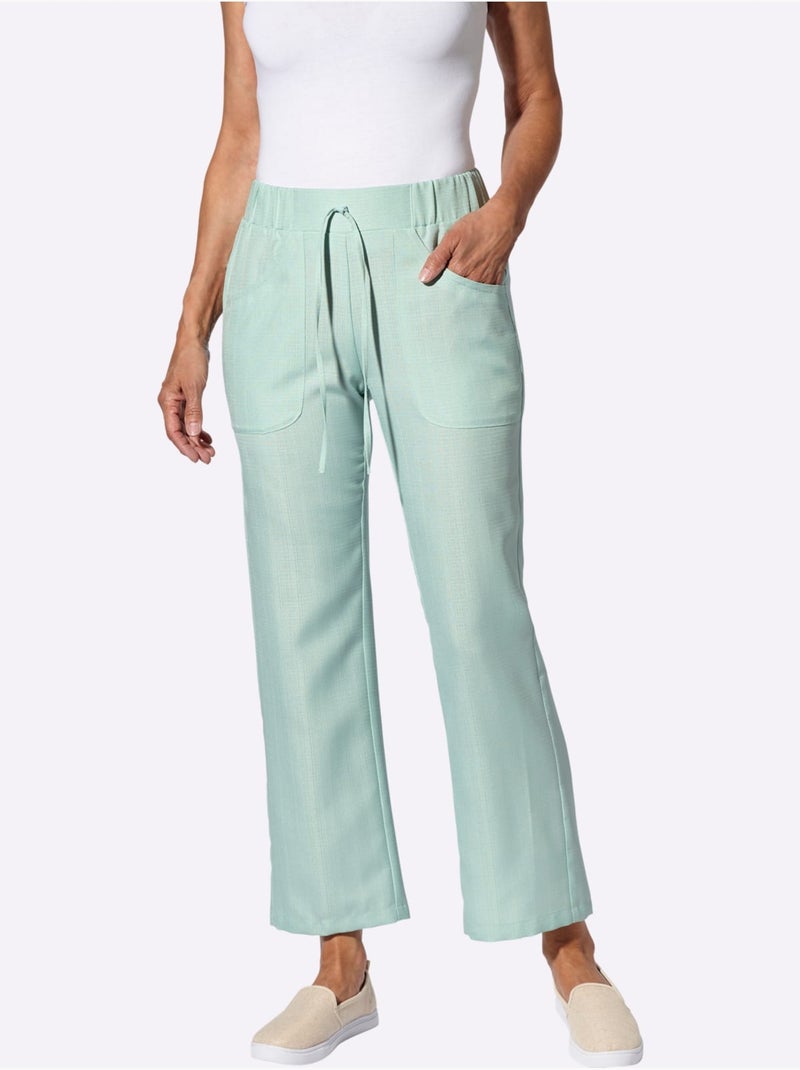 Pantalon ample avec ceinture élastique et deux poches - Taille standard - Moda Vilona Menthe - Kiabi