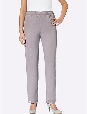 Pantalon ample avec ceinture élastique et doublure confortable - Taille courte - Moda Vilona