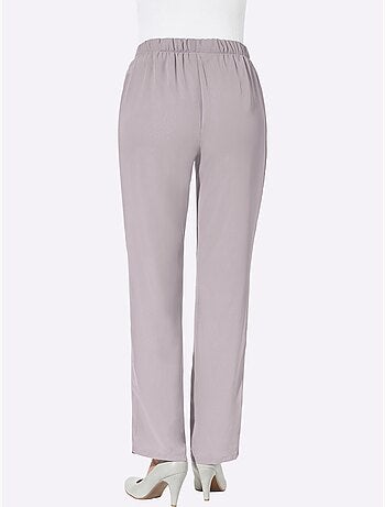 Pantalon ample avec ceinture élastique et doublure confortable - Taille courte - Moda Vilona
