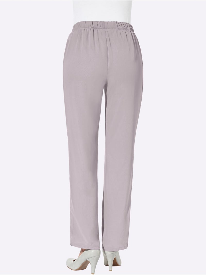 Pantalon ample avec ceinture élastique et doublure confortable - Taille courte - Moda Vilona Gris - Kiabi