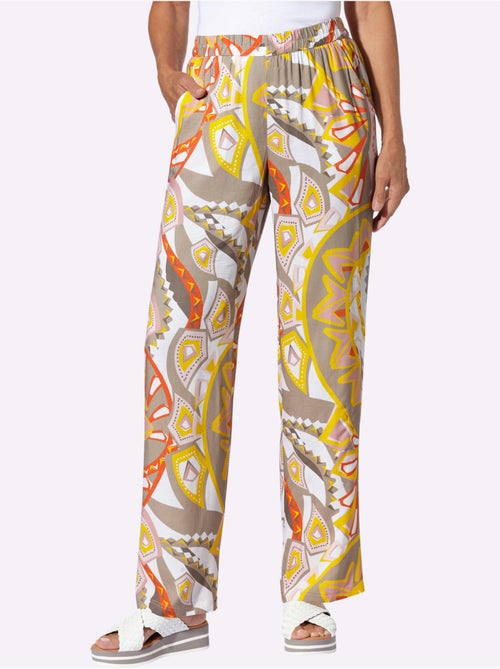 Pantalon ample avec ceinture élastique et motifs floraux - Taille standard - Moda Vilona - Kiabi