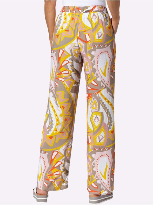 Pantalon ample avec ceinture élastique et motifs floraux - Taille standard - Moda Vilona - Kiabi