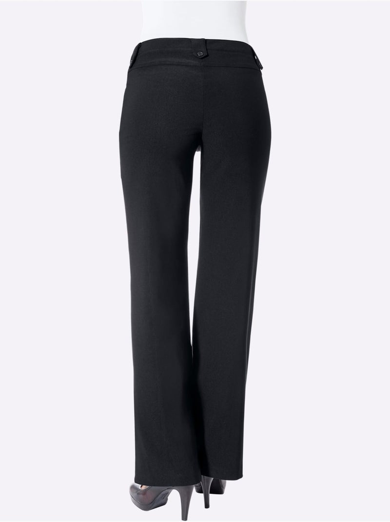 Pantalon ample avec poches et brides fantaisie en matière extensible - Taille standard - Witt Noir - Kiabi