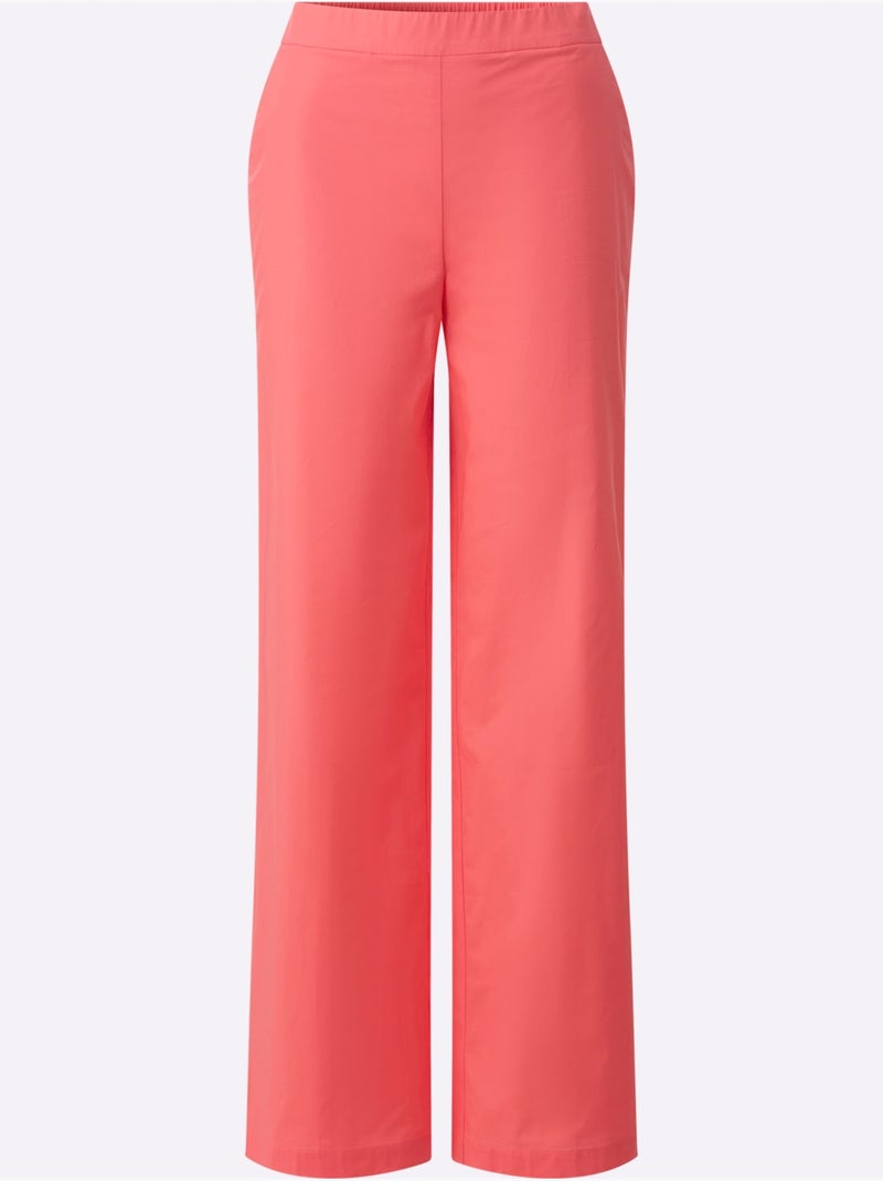 Pantalon ample avec taille haute et poches latérales - taille standard - helline Corail - Kiabi
