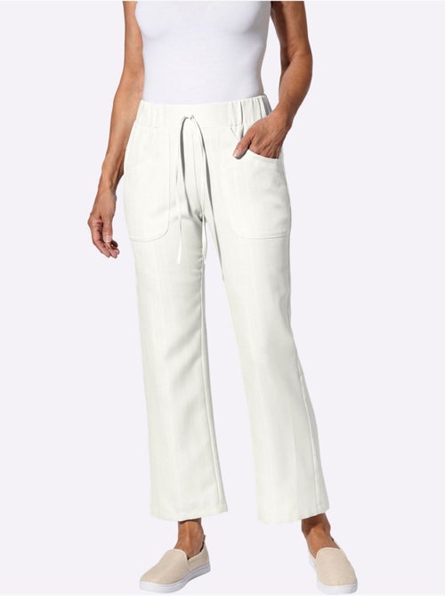 Pantalon ample en imitation lin avec ceinture élastique et poches - Taille standard - Moda Vilona - Kiabi Pantalon ample en imitation lin avec ceinture élastique et poches - Taille standard - Moda Vilona - Kiabi