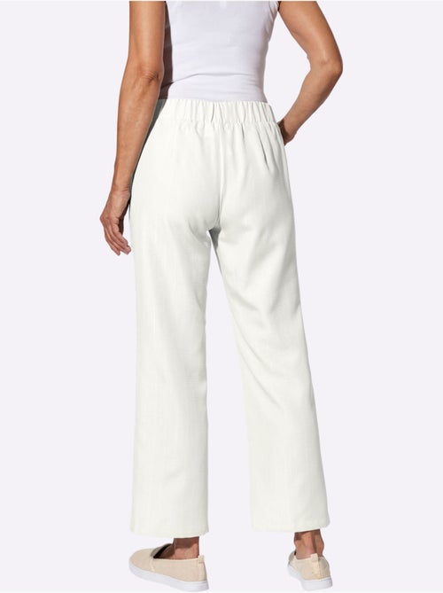 Pantalon ample en imitation lin avec ceinture élastique et poches - Taille standard - Moda Vilona - Kiabi Pantalon ample en imitation lin avec ceinture élastique et poches - Taille standard - Moda Vilona - Kiabi