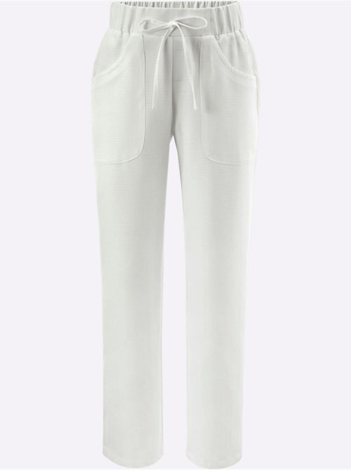 Pantalon ample en imitation lin avec ceinture élastique et poches - Taille standard - Moda Vilona - Kiabi Pantalon ample en imitation lin avec ceinture élastique et poches - Taille standard - Moda Vilona - Kiabi