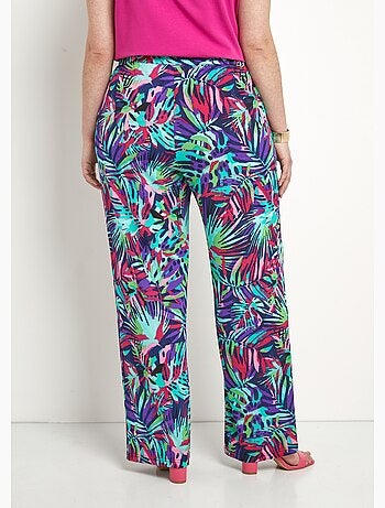 Pantalon ample taille élastiquée imprimé - Afibel