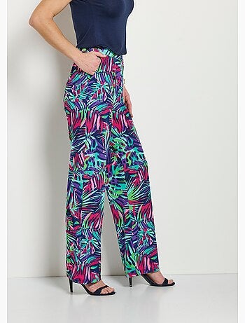 Pantalon ample taille élastiquée imprimé - Afibel