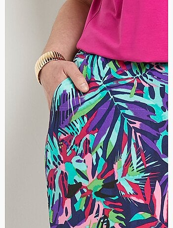 Pantalon ample taille élastiquée imprimé - Afibel