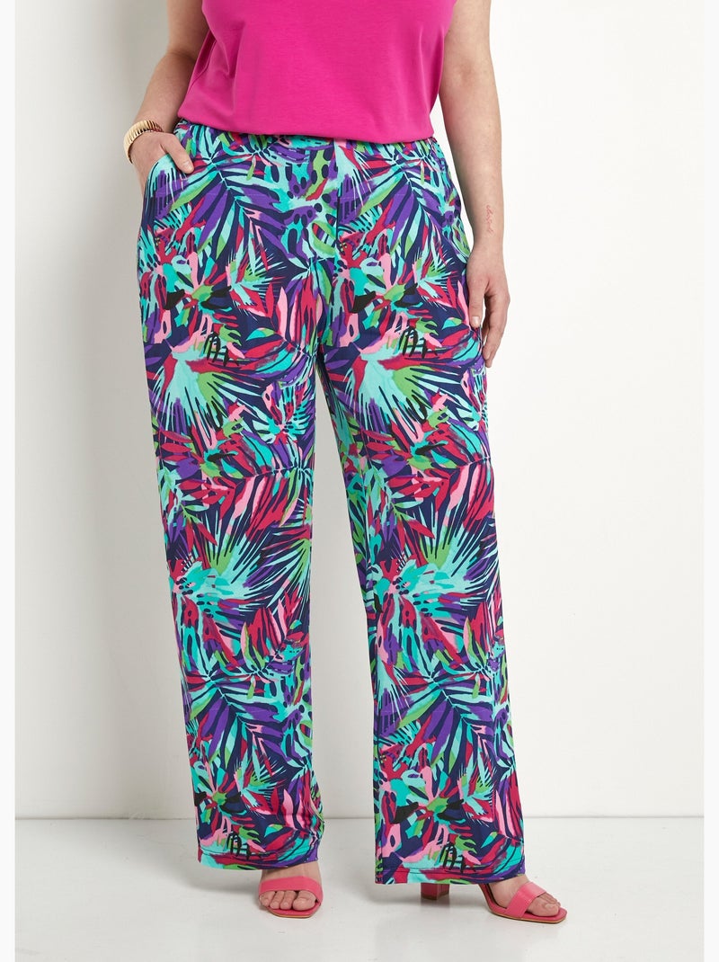Pantalon ample taille élastiquée imprimé - Afibel Multicolore - Kiabi