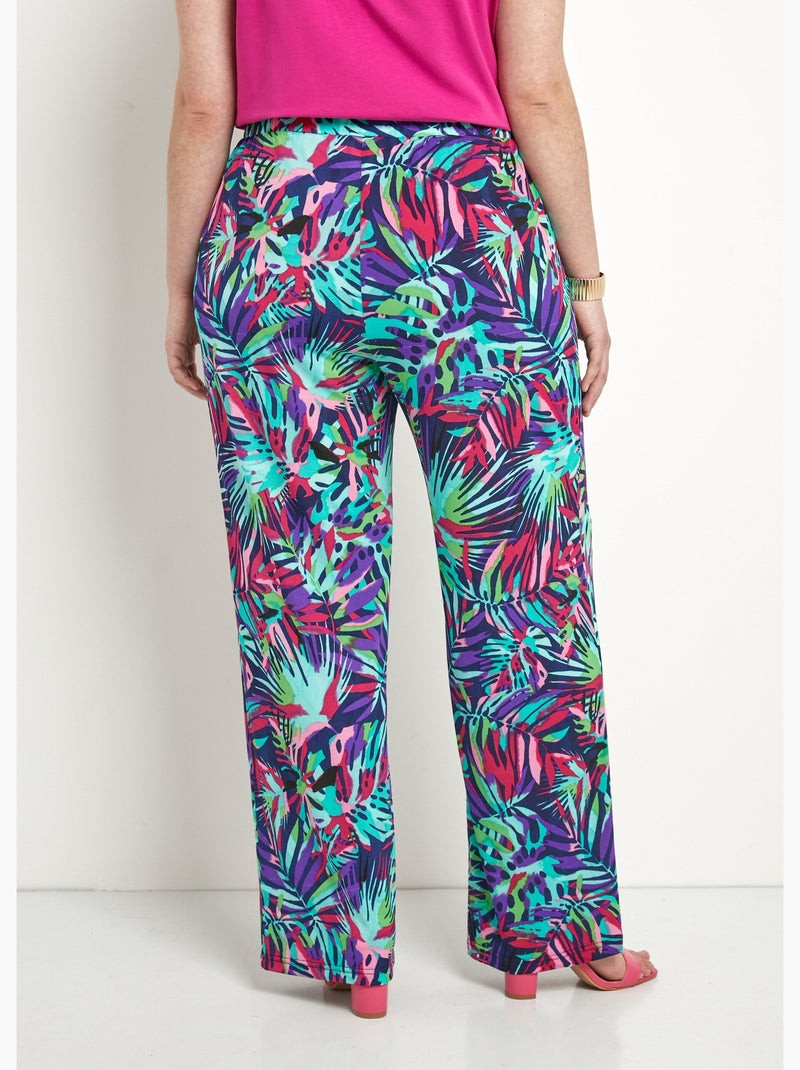 Pantalon ample taille élastiquée imprimé - Afibel Multicolore - Kiabi