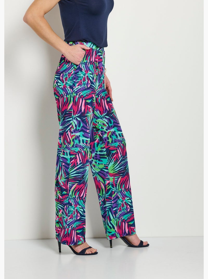 Pantalon ample taille élastiquée imprimé - Afibel Multicolore - Kiabi