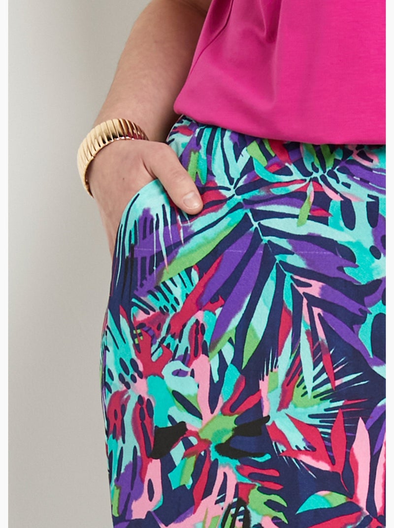 Pantalon ample taille élastiquée imprimé - Afibel Multicolore - Kiabi