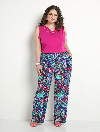 Pantalon ample taille élastiquée imprimé