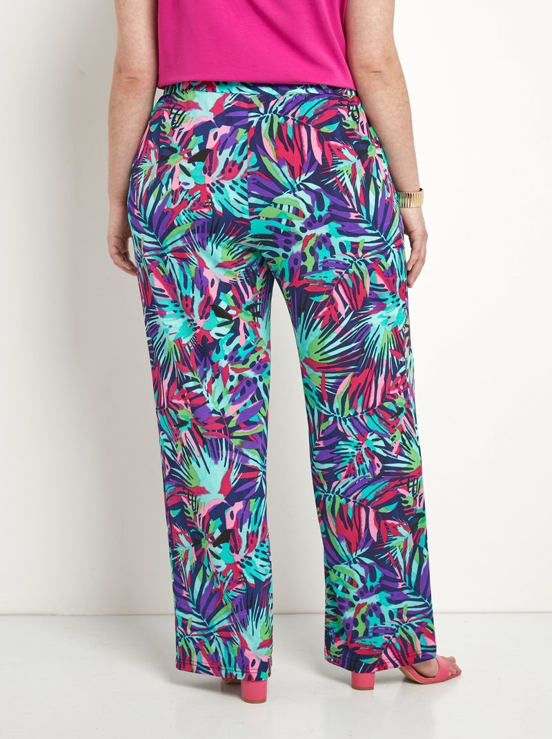 Pantalon ample taille élastiquée imprimé Multicolore - Kiabi