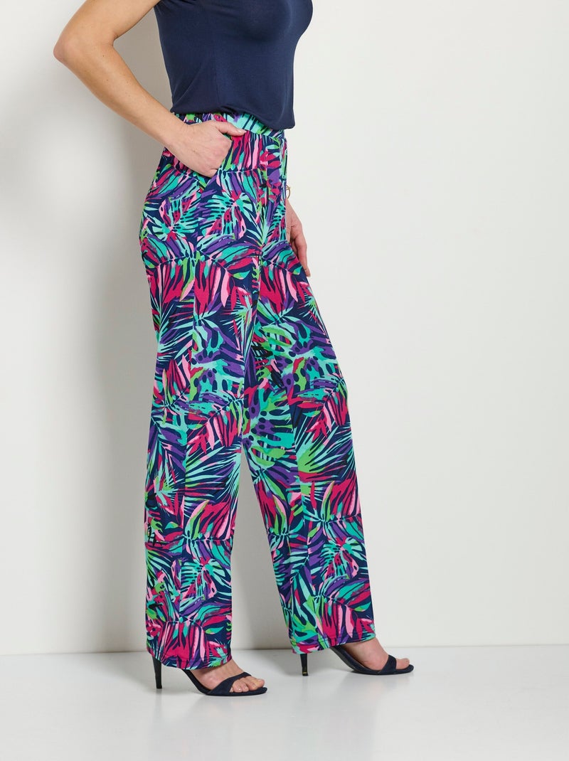 Pantalon ample taille élastiquée imprimé Multicolore - Kiabi