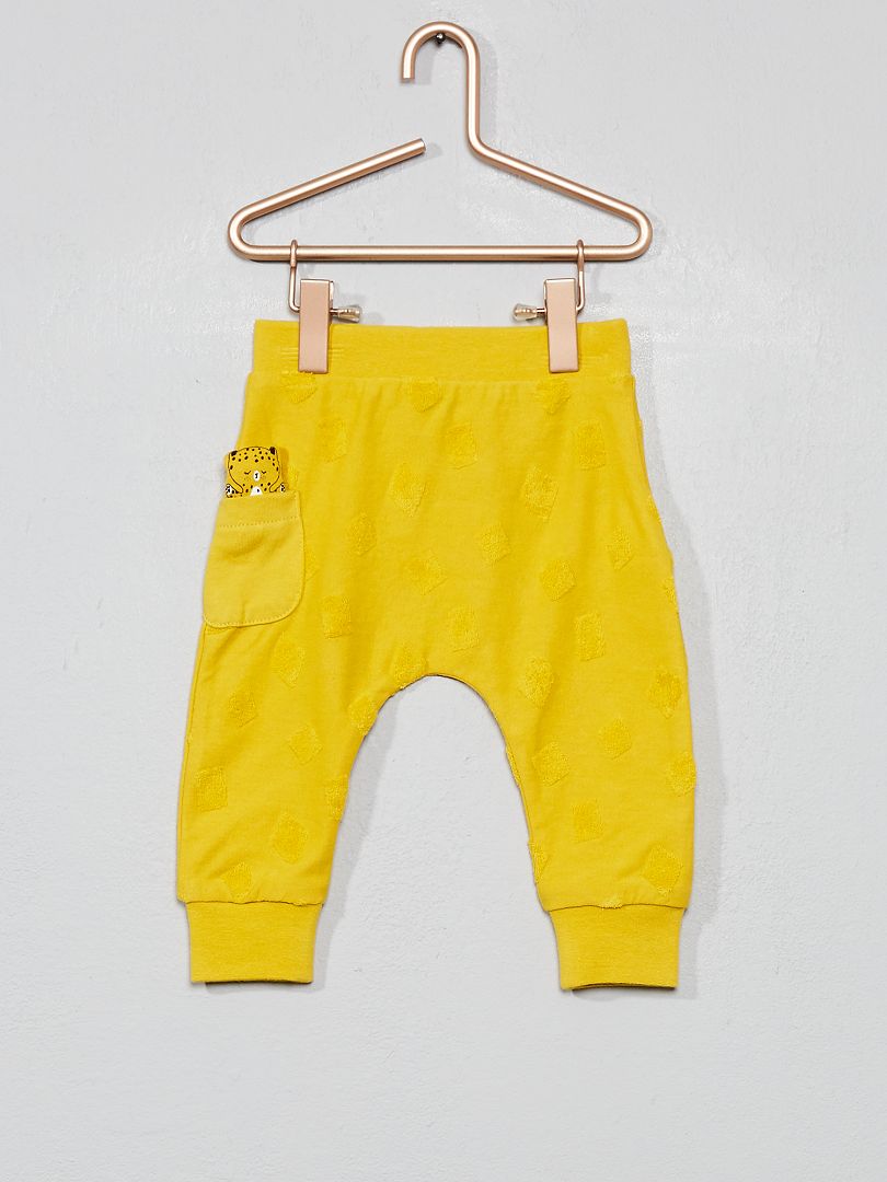 Pantalon animation géométrique jaune - Kiabi