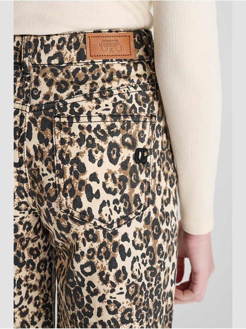 Pantalon ARASGI droite en jeans 'Le Temps Des Cerises' Marron - Kiabi
