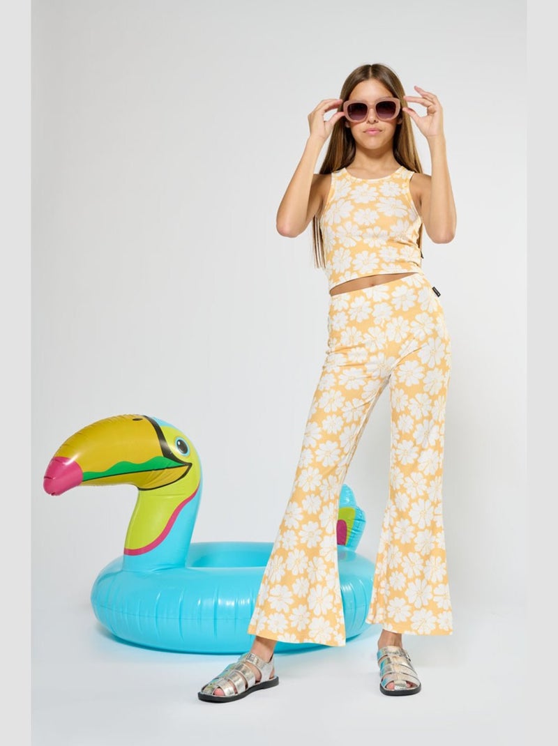 Pantalon ARCHIGI flare 'Le Temps Des Cerises' Jaune - Kiabi