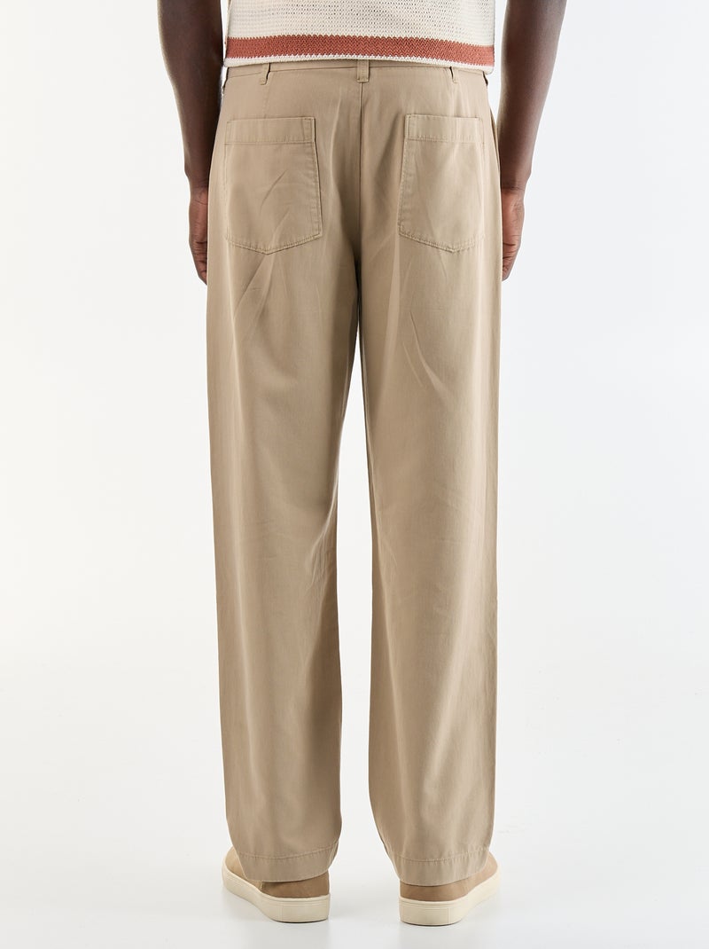 Pantalon au toucher doux Beige - Kiabi