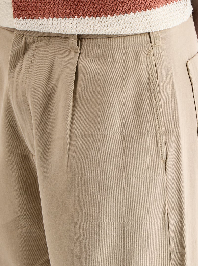 Pantalon au toucher doux Beige - Kiabi