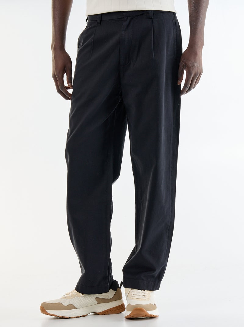 Pantalon au toucher doux Noir - Kiabi