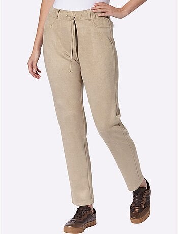 Pantalon au toucher velouté - taille courte - moda vilona