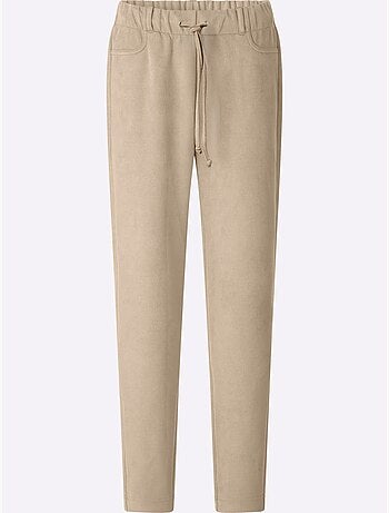 Pantalon au toucher velouté - taille courte - moda vilona