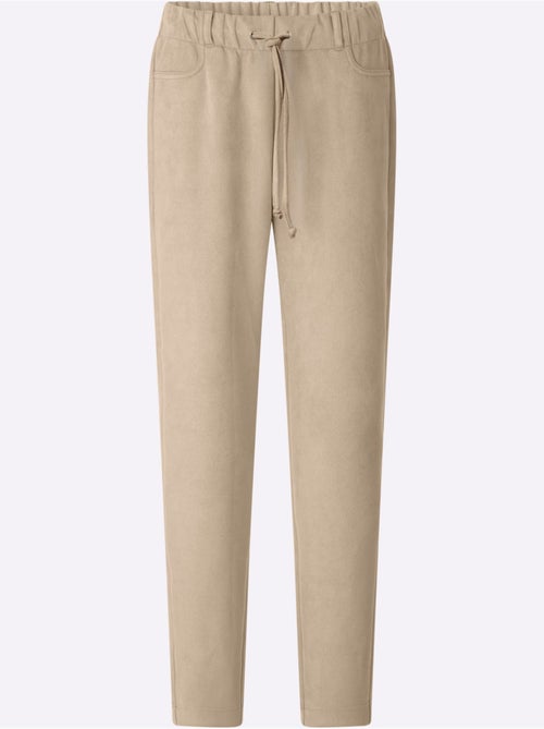 Pantalon au toucher velouté - taille courte - moda vilona - Kiabi