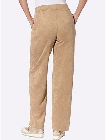 Pantalon au toucher velouté - taille courte - moda vilona