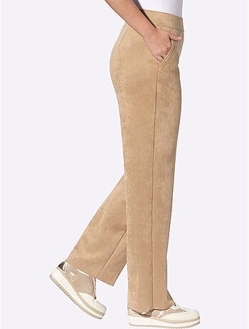 Pantalon au toucher velouté - taille courte - moda vilona