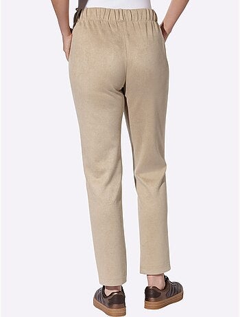 Pantalon au toucher velouté - taille standard - moda vilona