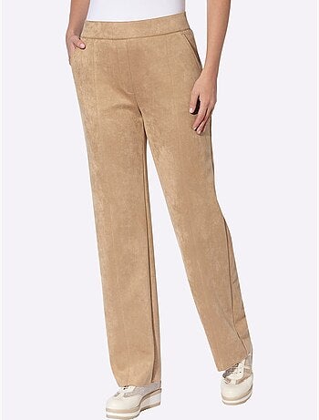 Pantalon au toucher velouté - taille standard - moda vilona