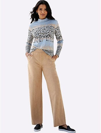 Pantalon au toucher velouté - taille standard - moda vilona