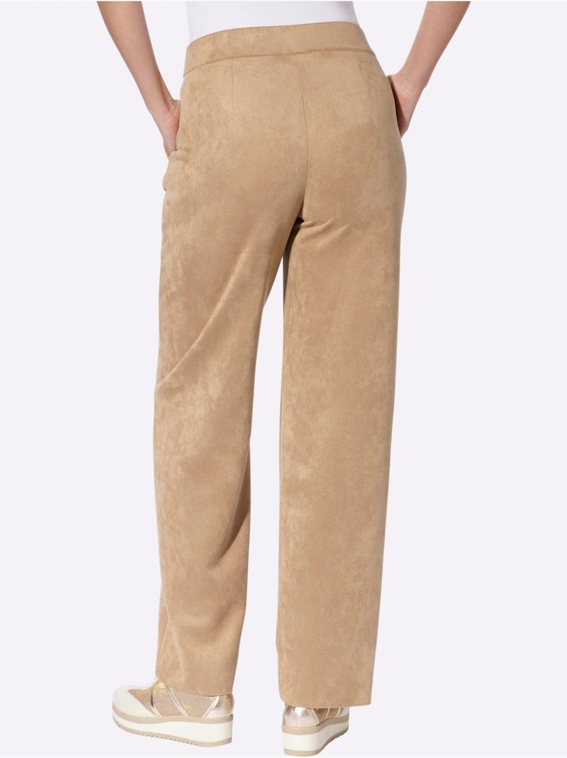Pantalon au toucher velouté - taille standard - moda vilona Doré - Kiabi