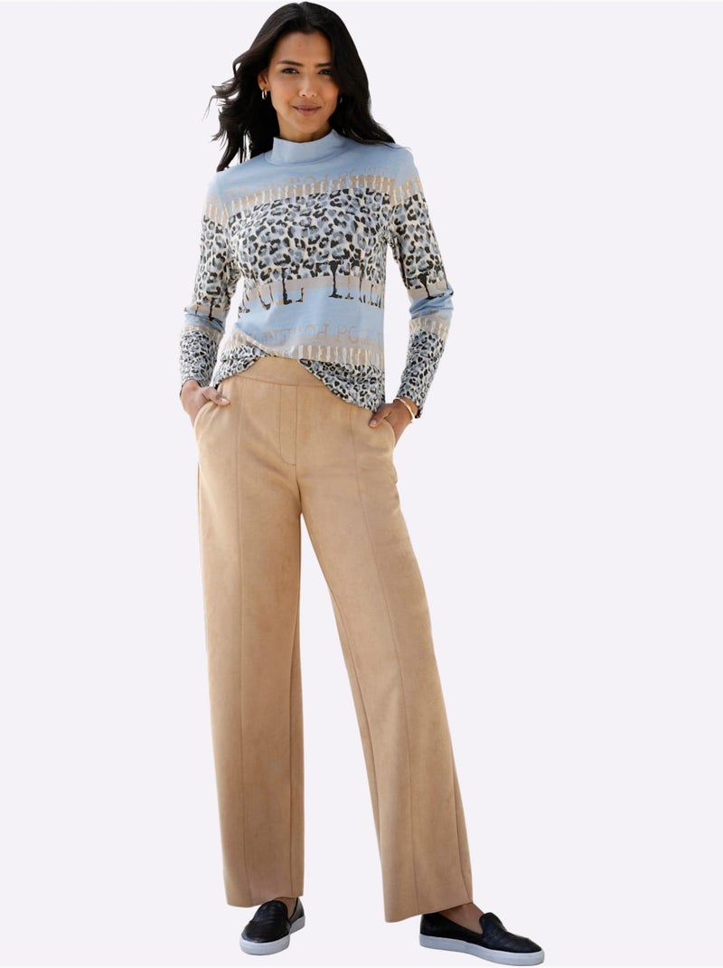 Pantalon au toucher velouté - taille standard - moda vilona Doré - Kiabi