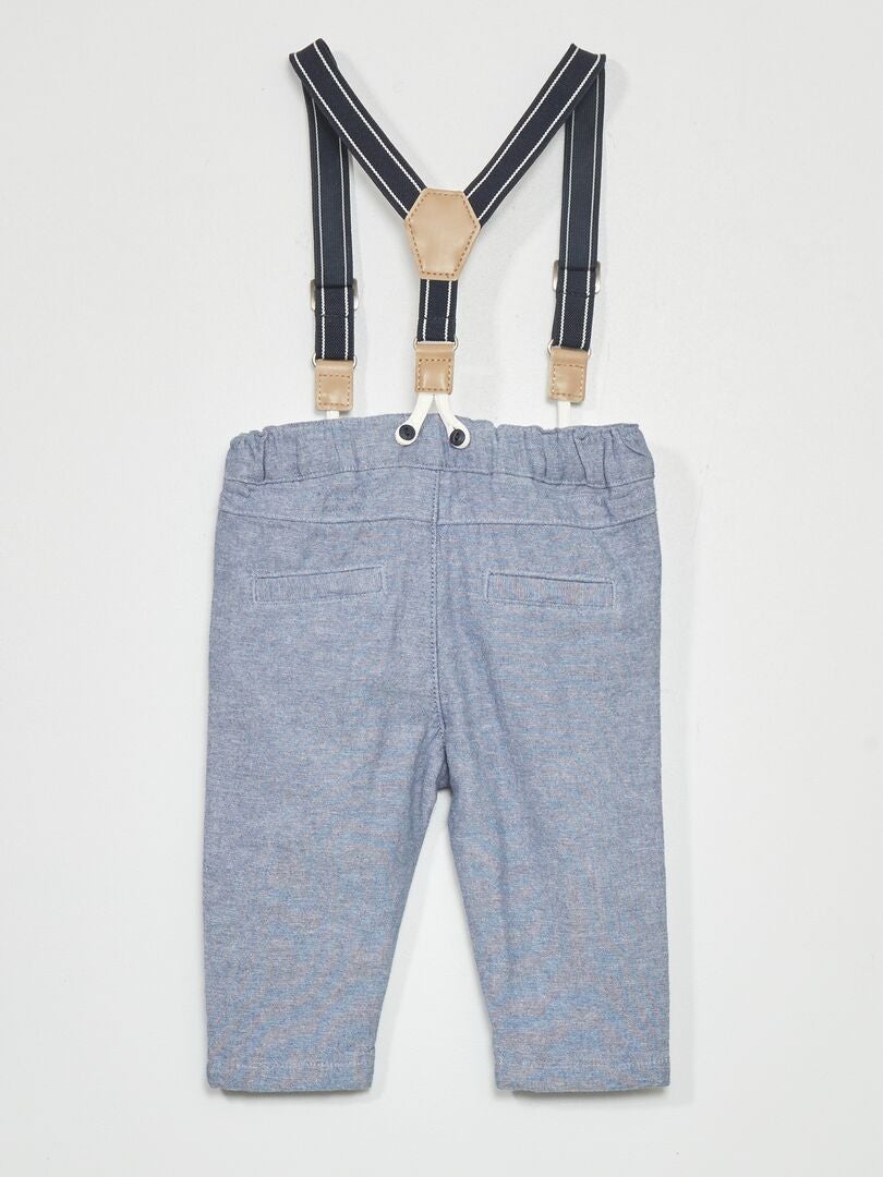 Pantalon avec bretelles amovibles Bleu - Kiabi
