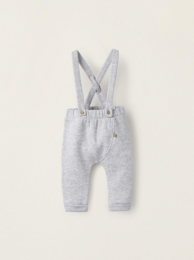 Pantalon avec bretelles amovibles pour nouveau-né   AUSTRALIANA Gris clair - Kiabi