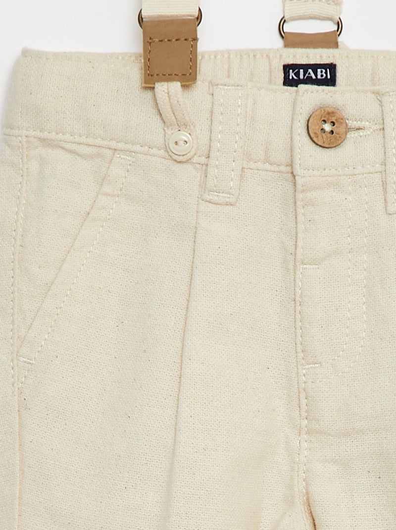 Pantalon avec bretelles BLANC - Kiabi