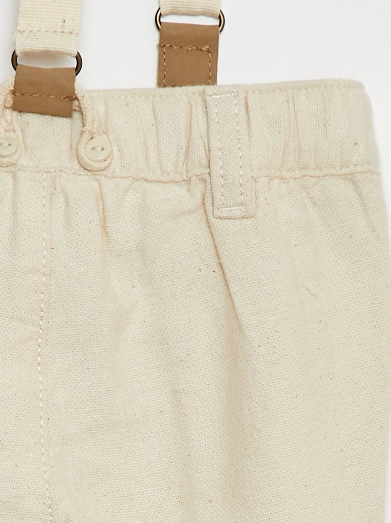 Pantalon avec bretelles BLANC - Kiabi
