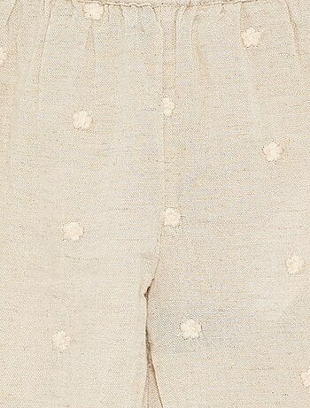 Pantalon avec broderies fleurs