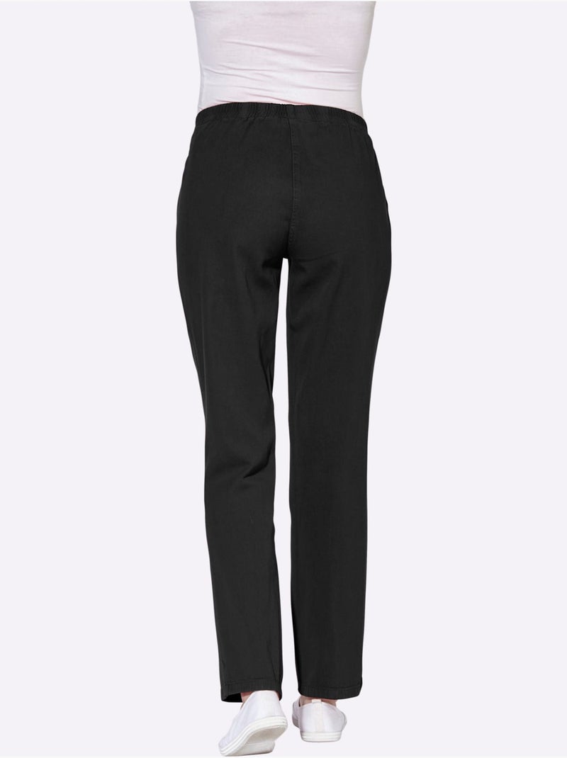 Pantalon avec ceinture élastique et deux poches pratiques - Taille standard - Witt Noir - Kiabi