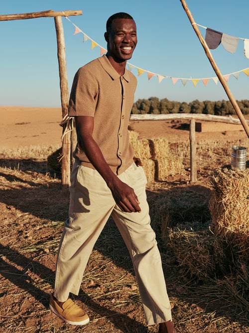 Pantalon avec ceinture élastiquée - Kiabi