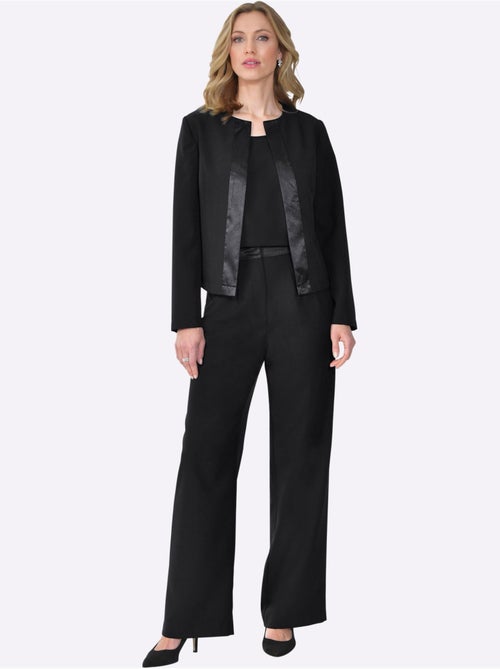 Pantalon avec ceinture en satin et poches devant - Taille standard - Moda Vilona - Kiabi Pantalon avec ceinture en satin et poches devant - Taille standard - Moda Vilona - Kiabi