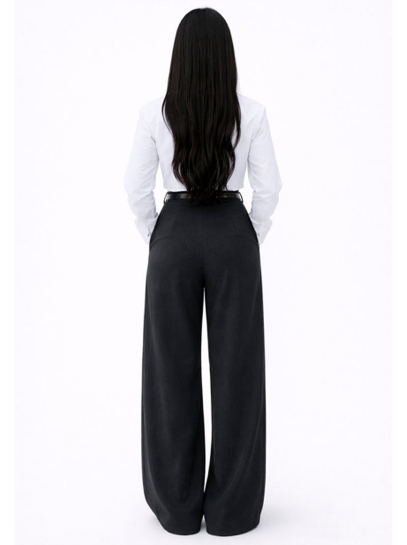 Pantalon Avec Ceinture Kebello Noir Noir - Kiabi