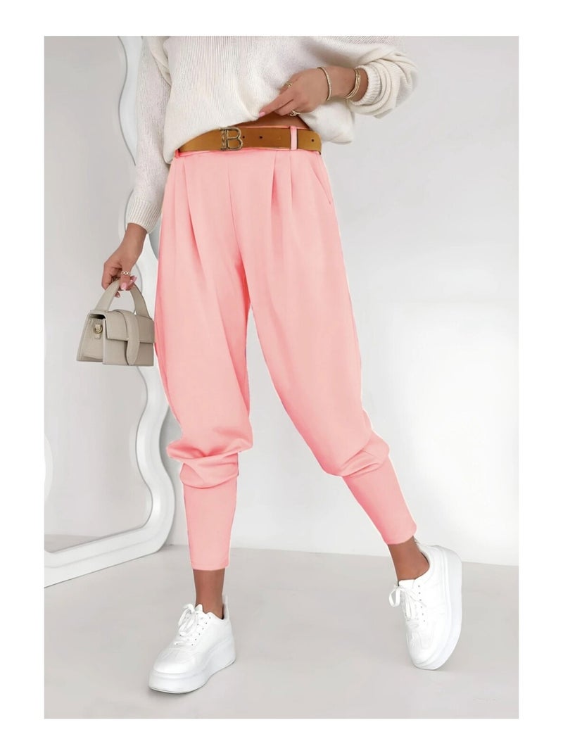Pantalon avec ceinture Kebello Rose - Kiabi