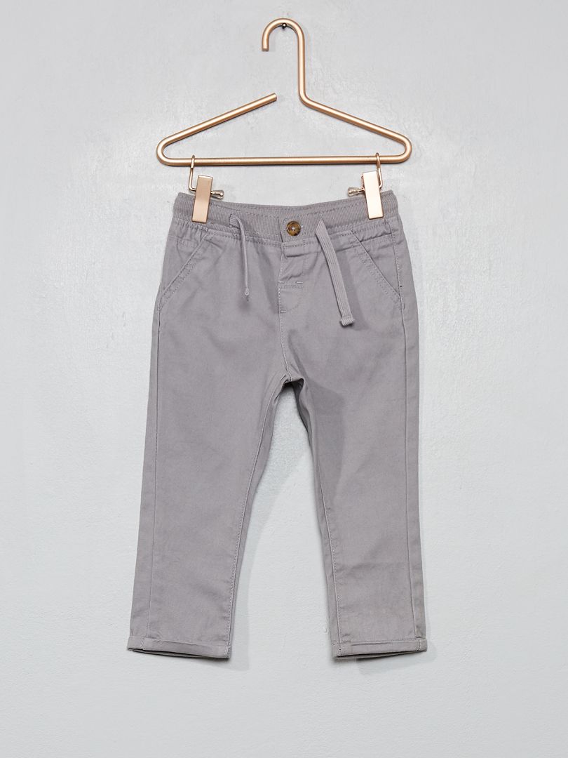 Pantalon avec cordons de serrage gris - Kiabi