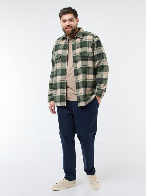 Pantalon avec cordons en coton uni - Kiabi