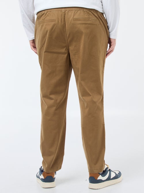 Pantalon avec cordons en coton uni - Kiabi